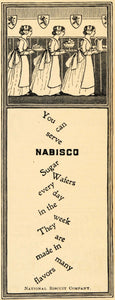 1902 Ad Nabisco Sugar Wafers National Biscuit Company - ORIGINAL ADVERTISING OD1