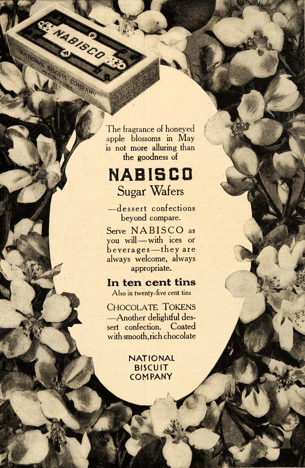1911 Ad Nabisco Sugar Wafers Dessert Confections Tokens - ORIGINAL OD1