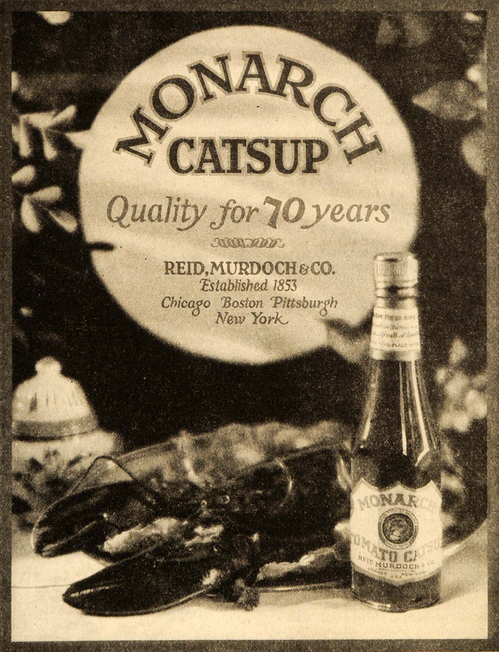 1924 Ad Antique Monarch Catsup Reid Murdoch Company - ORIGINAL ADVERTISING OD1