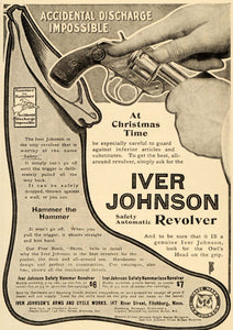 1907 Ad Iver Johnson Safety Automatic Revolver Stocking - ORIGINAL OD1