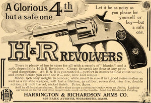 1908 Ad H R Revolvers Harrington Richardson Arms Guns - ORIGINAL ADVERTISING OD1