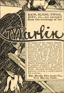 1902 Ad Marlin Fire Arms Company Repeater Rifles Guns - ORIGINAL ADVERTISING OD1