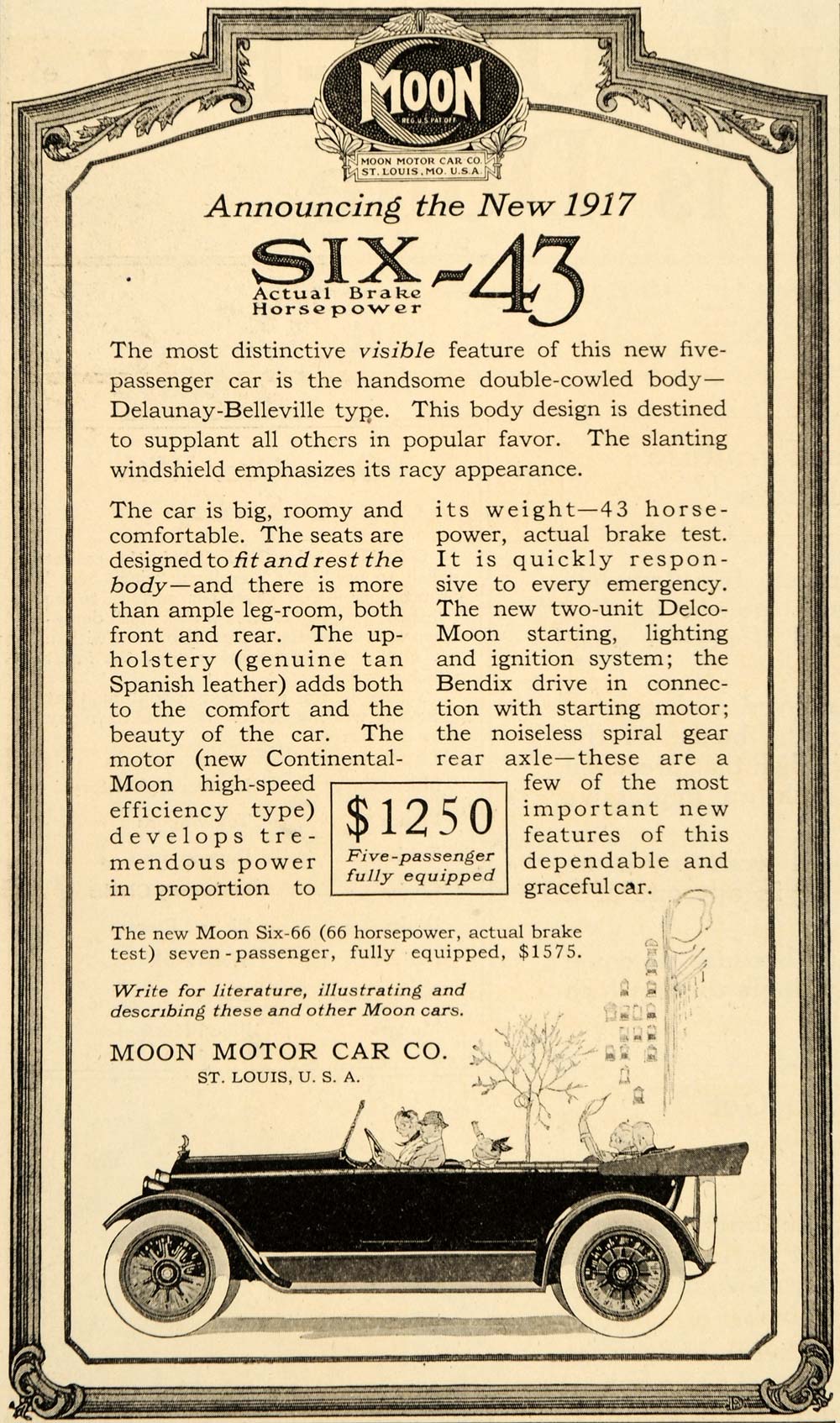 1915 Ad Delco-Moon Bendix Six Dalaunay Belleville Car - ORIGINAL ADVERTISING OD1