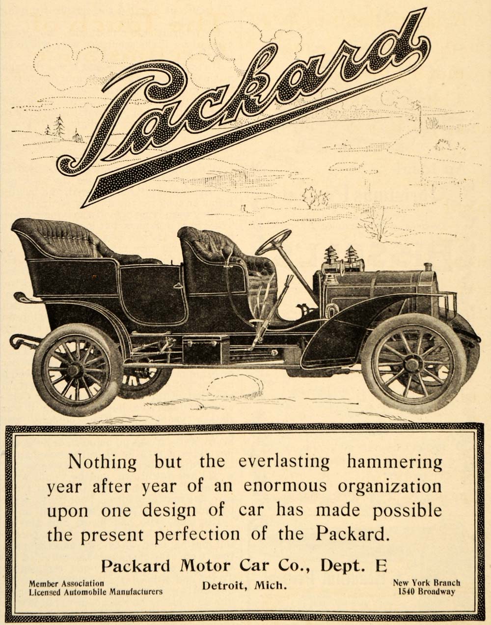 1905 Ad Packard Motor Car Company Antique Automobiles - ORIGINAL ADVERTISING OD1