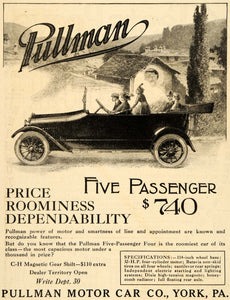 1916 Ad Pullman Motor Car C-H Magnetic Gear Shift Five - ORIGINAL OD1