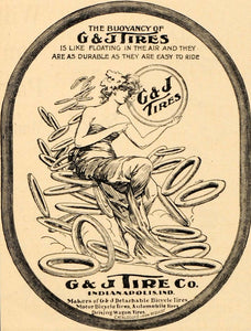 1902 Ad G & J Tires Motor Bicycle Automobile Wagon - ORIGINAL ADVERTISING OD1
