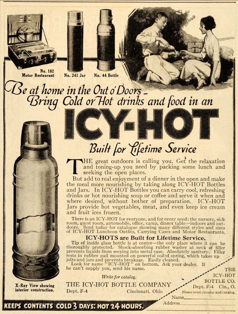1920 Ad Icy Hot Motor Restaurant Bottle Company Jar - ORIGINAL ADVERTISING OD1