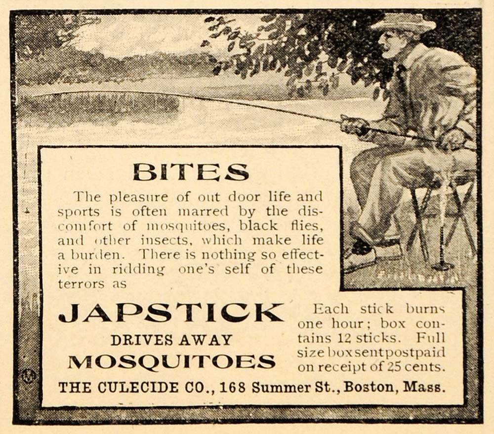 1904 Ad Japstick Mosquitoes Culecide Company Candle - ORIGINAL ADVERTISING OD1