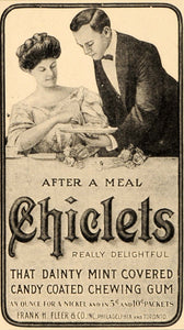 1909 Ad Chiclets Gum Frank H Fleer Philadelphia Cadbury - ORIGINAL OD3