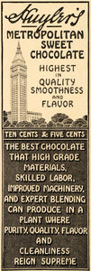 1910 Ad Huyler's Metropolitan Sweet Chocolate Candy - ORIGINAL ADVERTISING OD3