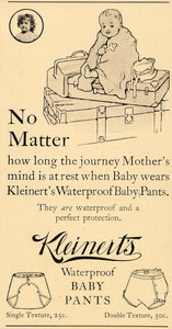 1914 Vintage Ad Kleinerts Waterproof Baby Pants Antique - ORIGINAL OD3