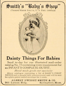 1909 Ad Smiths Babys Shop Infant Dainty Outfit Lyman - ORIGINAL ADVERTISING OD3