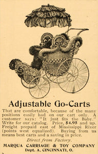 1901 Ad Marqua Carriage Toy Go Cart Baby Stroller Child - ORIGINAL OD3