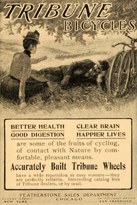 1901 Ad Tribune Bicycles Wheels Featherstone Health - ORIGINAL ADVERTISING OD3