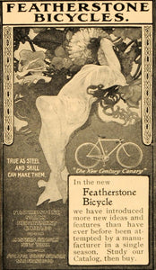 1901 Ad Featherstone Bicycles Century Canary Bike - ORIGINAL ADVERTISING OD3