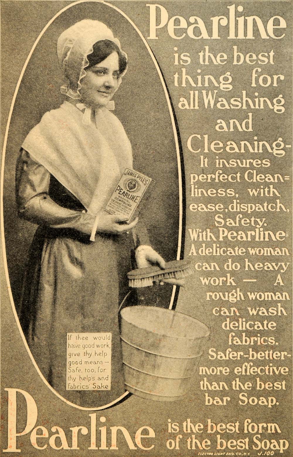 1903 Ad Pearline Washing Soap Cleaner Detergent - ORIGINAL ADVERTISING OD3