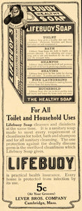 1909 Ad Lifebuoy Toilet Bath Soap Shampoo Cleaning - ORIGINAL ADVERTISING OD3