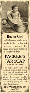 1909 Ad Packers Pine Tar Soap Baby Bath Tub Cleanser - ORIGINAL ADVERTISING OD3