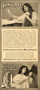 1909 Ad Powdo Hair Shampoo Powder Dandruff Puritan - ORIGINAL ADVERTISING OD3