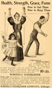 1899 Ad Whitely Exerciser Gymnastics Fitness Equipment - ORIGINAL OD3