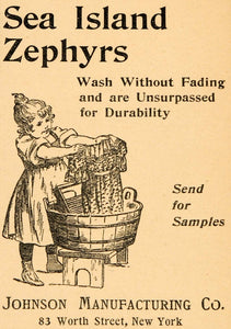 1895 Ad Sea Island Zephyrs Washer Washing Machine Board - ORIGINAL OD3
