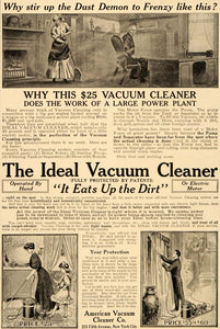 1909 Ad American Ideal Vacuum Cleaner Electric Motor - ORIGINAL ADVERTISING OD3