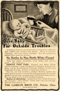 1909 Ad Wool Lamson Brothers Baby Non Nettle Flannel - ORIGINAL ADVERTISING OD3