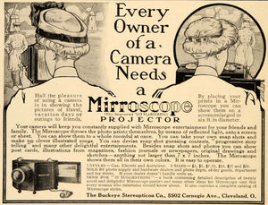 1909 Ad Mirroscope Projector Camera Stereopticon Photo - ORIGINAL OD3