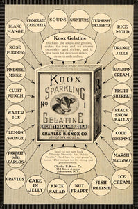 1910 Ad Charles Knox Sparkling Gelatine Dainty Desserts - ORIGINAL OD3