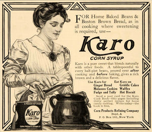1910 Ad Karo Corn Syrup Refining Cooking Cook Book - ORIGINAL ADVERTISING OD3