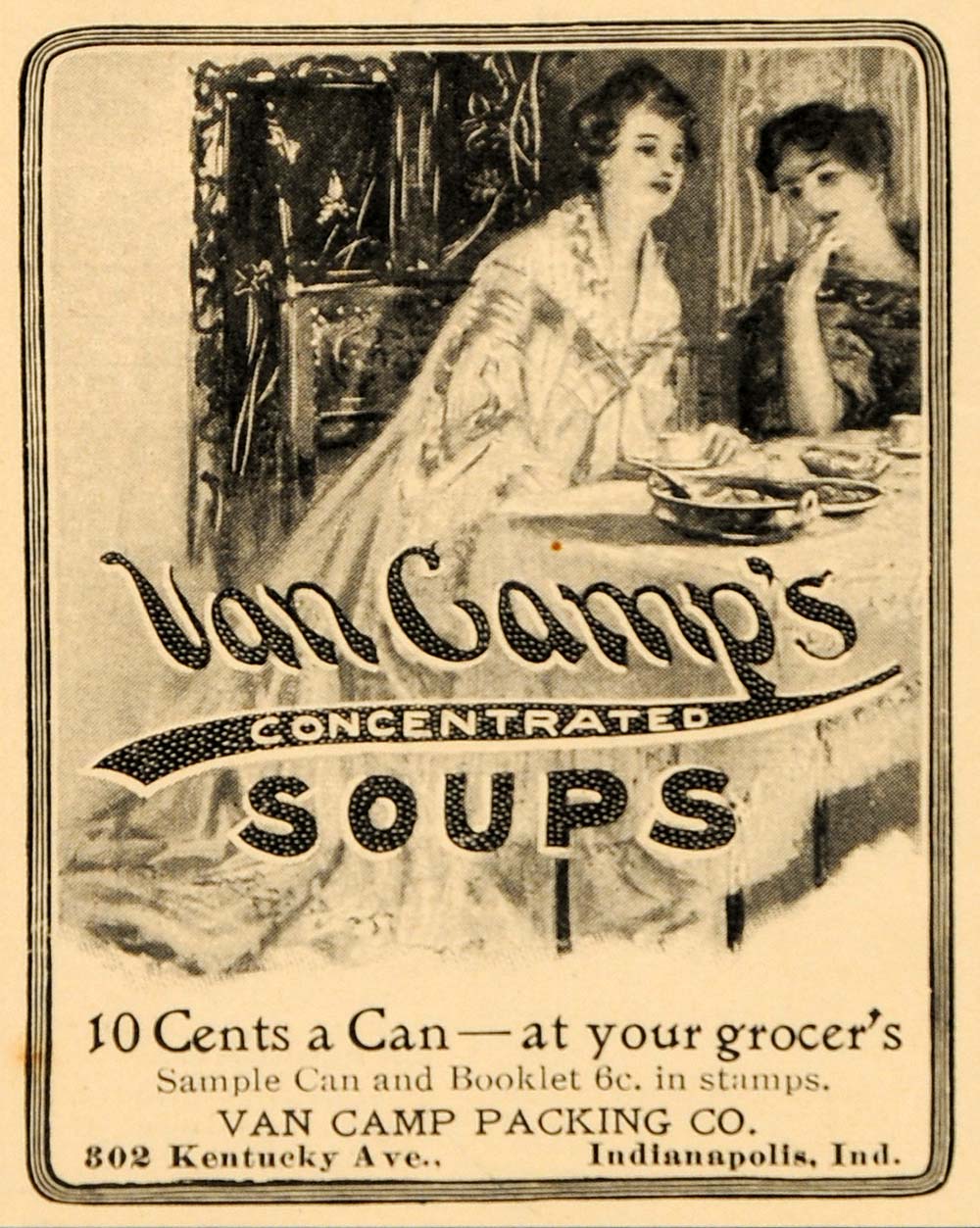 1901 Ad Van Camp Packing Concentrated Soup Indianapolis - ORIGINAL OD3