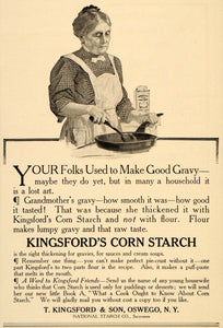 1909 Ad T Kingsfords Son Corn Starch Oswego Gravy - ORIGINAL ADVERTISING OD3