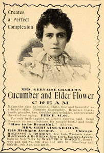 1899 Vintage Ad Cucumber Elder Flower Beauty Face Cream - ORIGINAL OLD1A