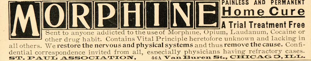 1901 Vintage Ad Morphine Drug Cure St. Paul Association - ORIGINAL OLD1A