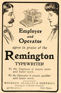 1902 Ad Remington Typewriter Wycoff Seamans Benedict - ORIGINAL ADVERTISING