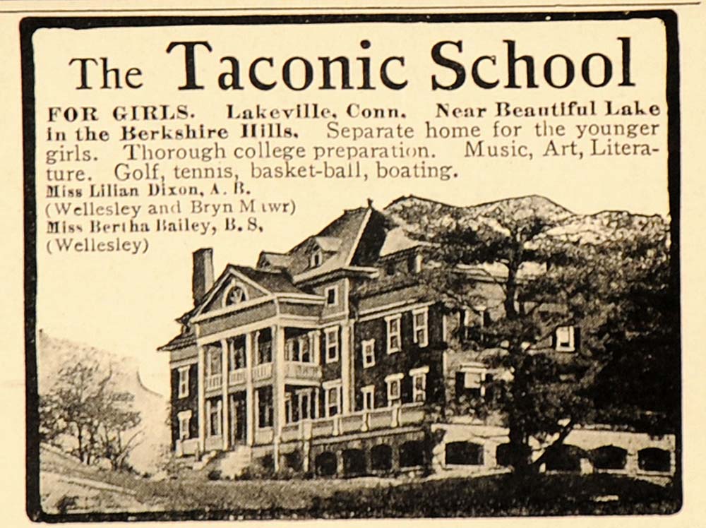 1908 Ad Taconic School Girls Lakeville Wake Robin Inn - ORIGINAL ADVERTISING