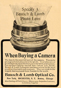 1904 Vintage Ad Bausch & Lomb Camera Photo Lens Optical - ORIGINAL OLD3A