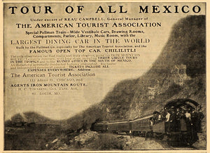 1904 Vintage Ad Mexico Travel Tour Train Chililitli Car - ORIGINAL OLD3A