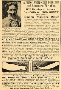 1904 Ad Quackery Ad Gibbs Massage Roller Obesity Cure - ORIGINAL OLD3A