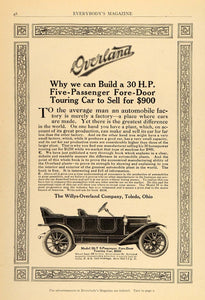 1911 Vintage Ad Willys Overland Touring Car 59-T 61-T - ORIGINAL OLD3A