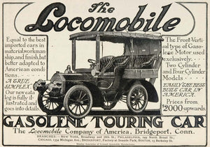 1904 Ad Locomobile Gasoline Touring Car Bridgeport CT - ORIGINAL OLD3