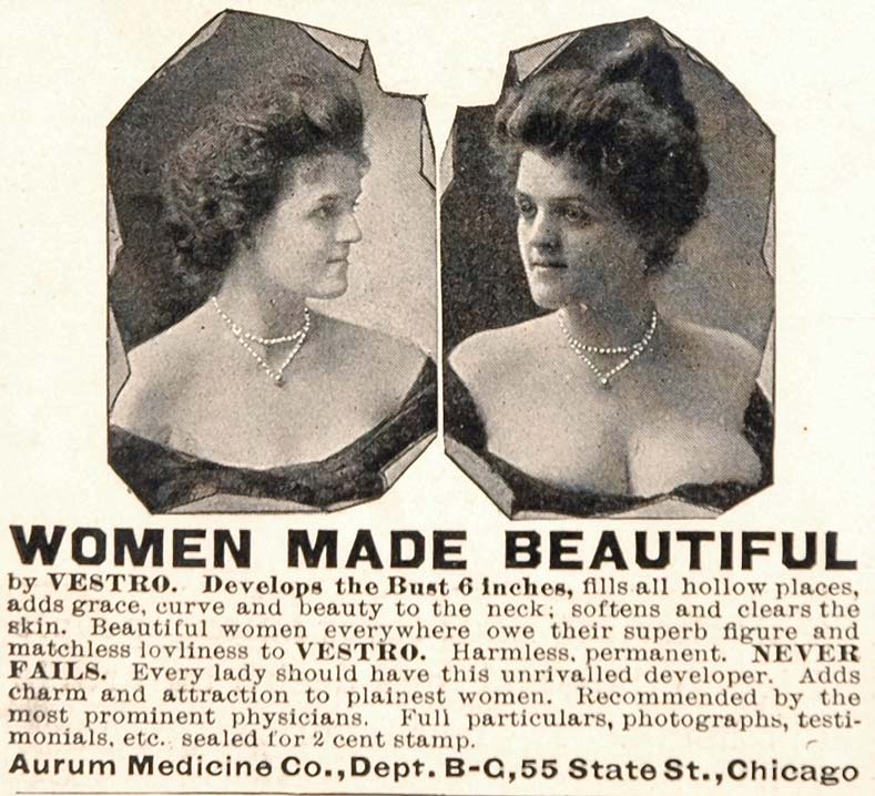 1900 Original Vintage Ad Vestro Bust Developer Women - ORIGINAL ADVERTISING OLD3