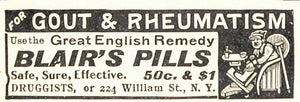 1900 Original Ad Blair's Pills Medical Quackery Remedy - ORIGINAL OLD3