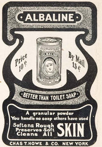 1903 ORIG Vintage Ad Albaline Skin Soap Powder Cleanser - ORIGINAL OLD3