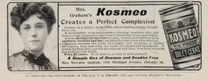 1907 Ad Mrs. Gervaise Graham Kosmeo Toilet Skin Cream - ORIGINAL OLD3