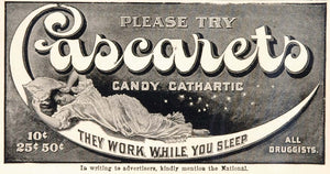 1898 ORIGINAL Ad Cascarets Cathartic Laxative Medicine - ORIGINAL OLD3