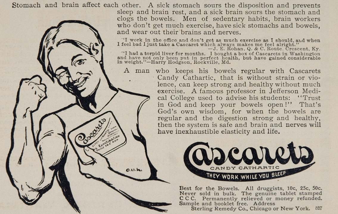 1902 ORIGINAL Ad Cascarets Cathartic Laxative Medicine - ORIGINAL OLD3
