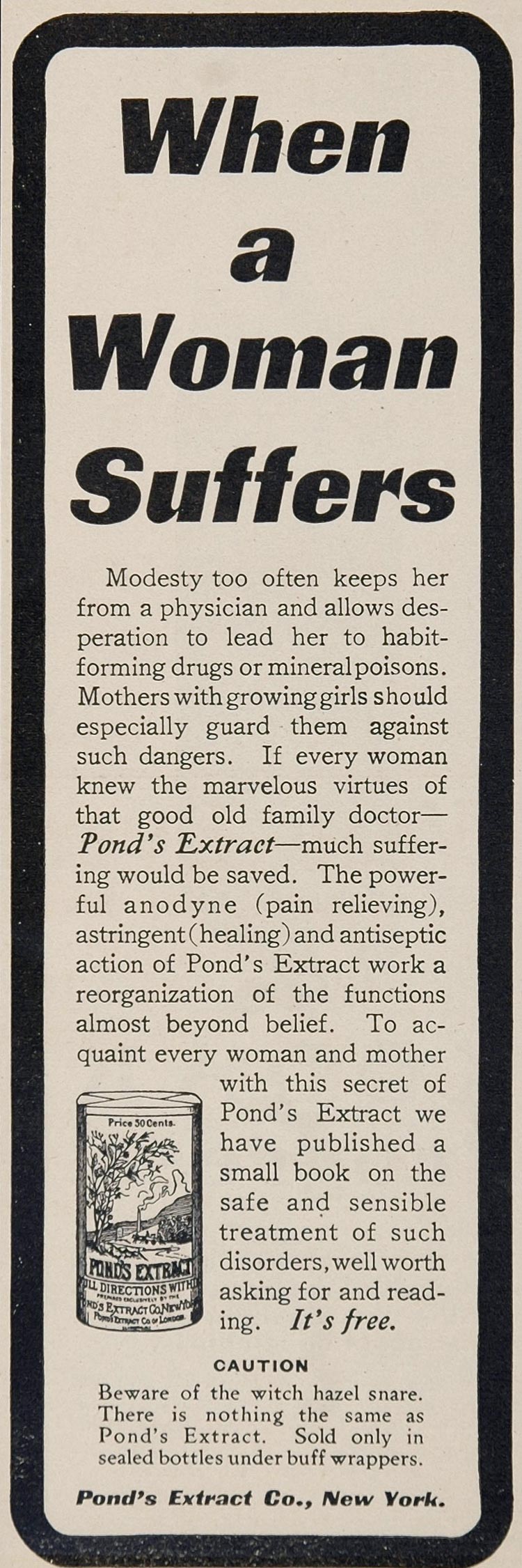 1904 ORIG. Vintage Ad Pond's Extract Astringent Tonic - ORIGINAL OLD3