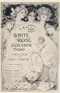 Vintage Ad 4711 White Rose Glycerine Soap Cupid Cherub - ORIGINAL OLD3