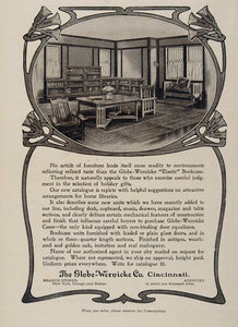 1906 Ad Globe Wernicke Cincinnati Library Bookcase NICE - ORIGINAL OLD3